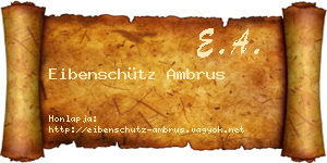 Eibenschütz Ambrus névjegykártya